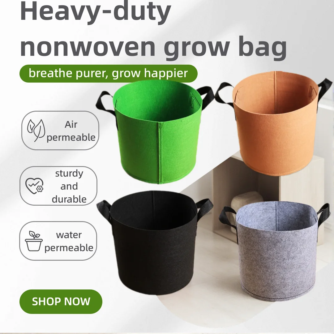 Thickened Non-Woven Fabric Grow Bags for Garden & Balcony  Breathable, Reusable, Multi-Color Plant Pots with Handles