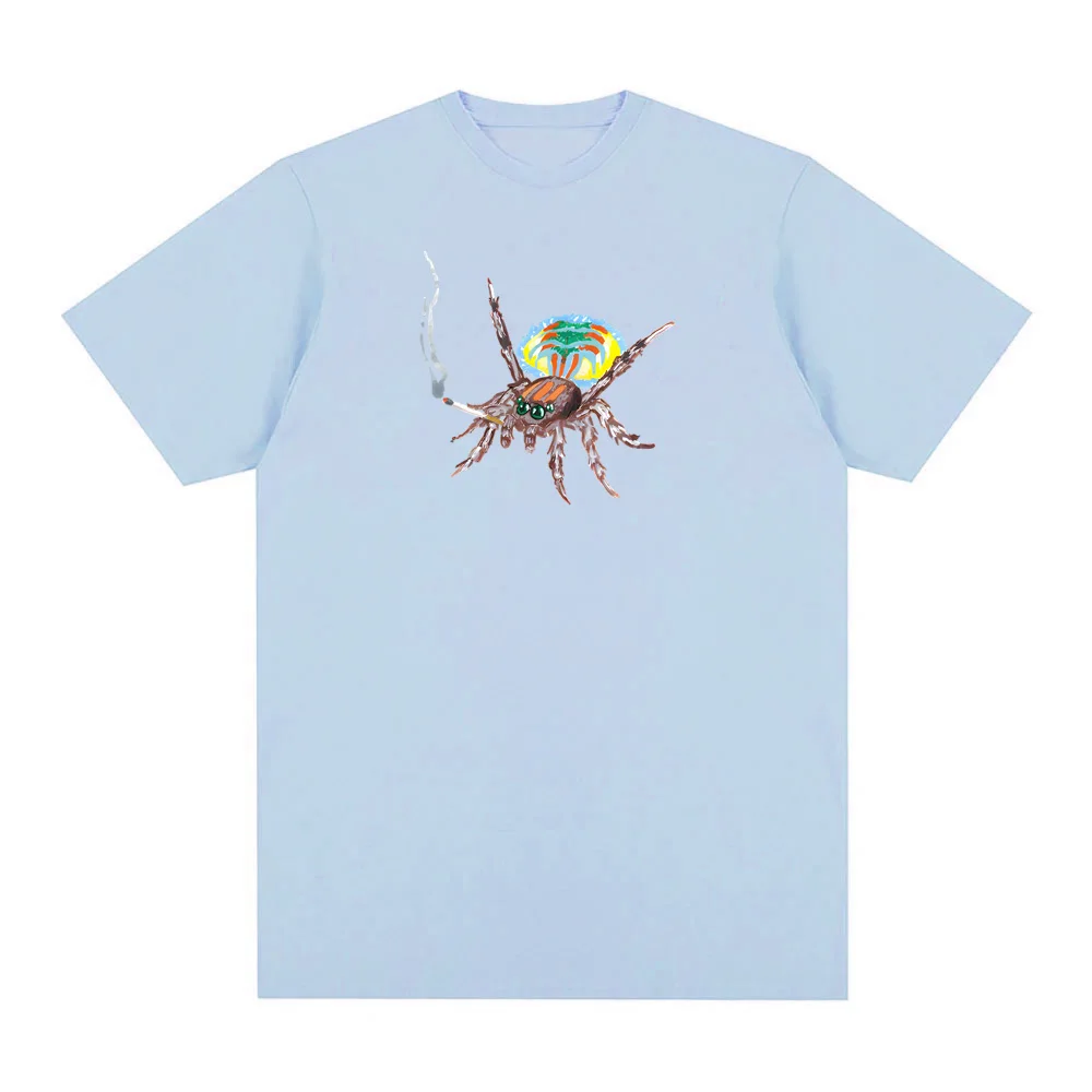 سباركلي سبايدرمافن تي شيرت سوكي المائية الصيف الهيب هوب 100% القطن تي شيرت 2026 جديد جودة عالية ريترو الجولة الرقبة التي شيرت #5