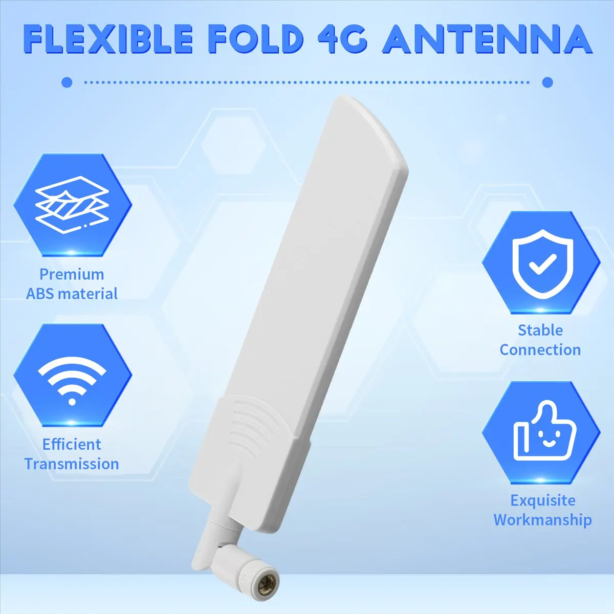 A49T 600-6000Mhz Flexible Fold Wireless Router 2G 3G GSM GPRS 4G 5G High Gain 40 DBi LTE Signal Booster WIFI Antenna White A