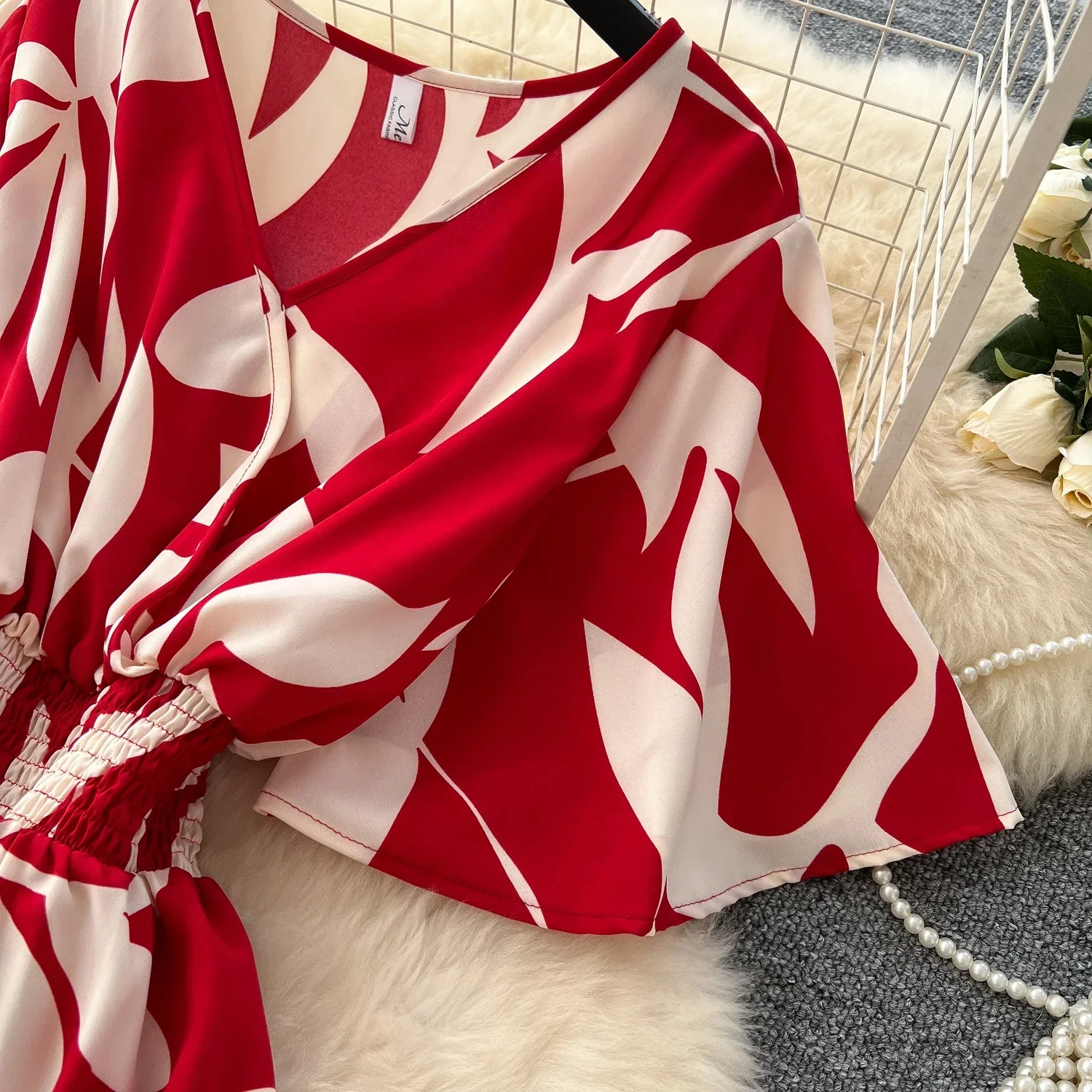 Letnia plaża damska sukienka w kwiaty letnia nowa długa sukienka Maxi elegancka swobodna sukienka z nadrukiem w liście Vestidos kobieta