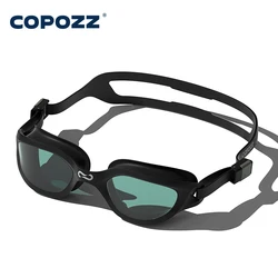 Copozz óculos de natação à prova d'água vistex anti nevoeiro espelhado ajustável silicone óculos de natação profissional equipamento de natação