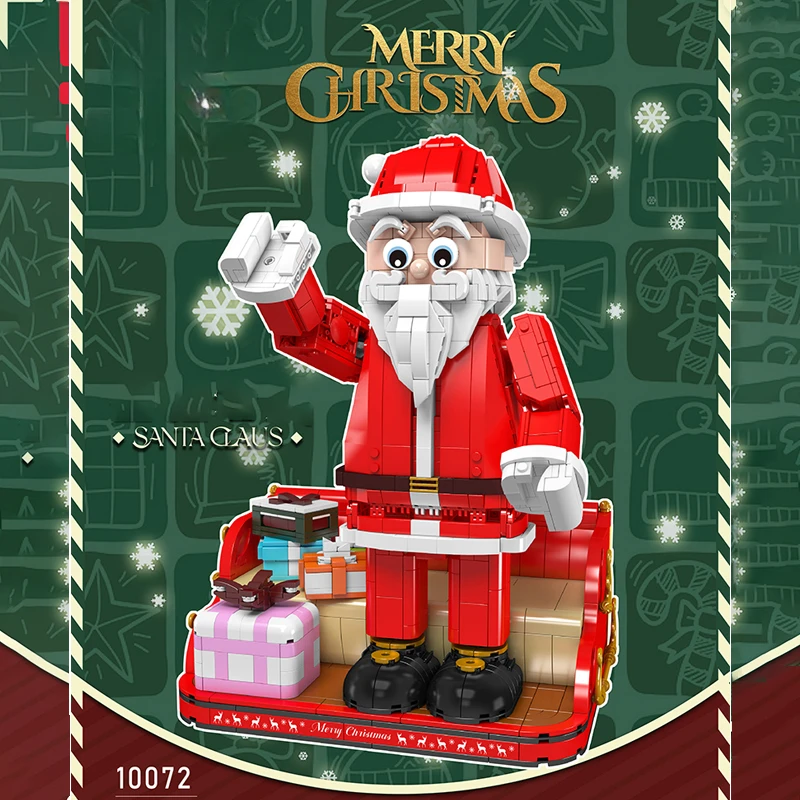 MOC MouldKing 10072 Father Christmas Santa Claus Kriss Kringle Model 766PCS Building Blocks Brick Puzzle Toys Christmas Gift