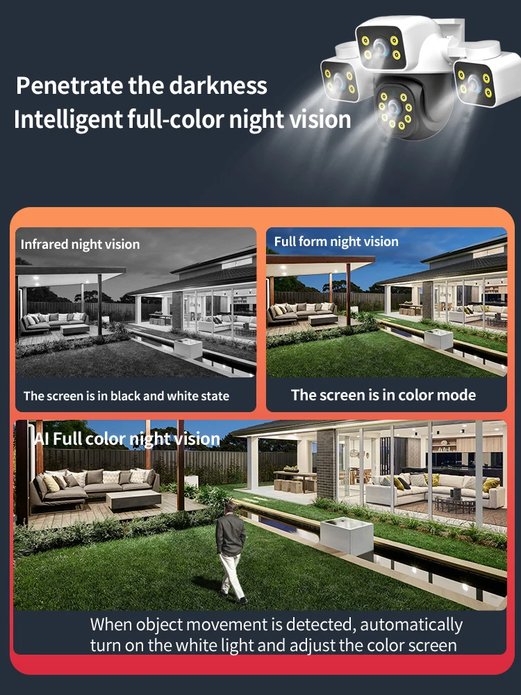 ANSVICAM 6K UHD Outdoor WiFi IP Camera 12MP Triple Lens with AI Human Detection & Auto Tracking for CCTV Security Monitoring