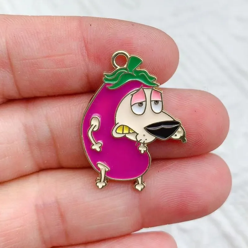 10pcs Cartoon Dog Charm for Jewelry Making Enamel Pendant Diy Accessories Craft Supplies Zinc Alloy Gold Plated