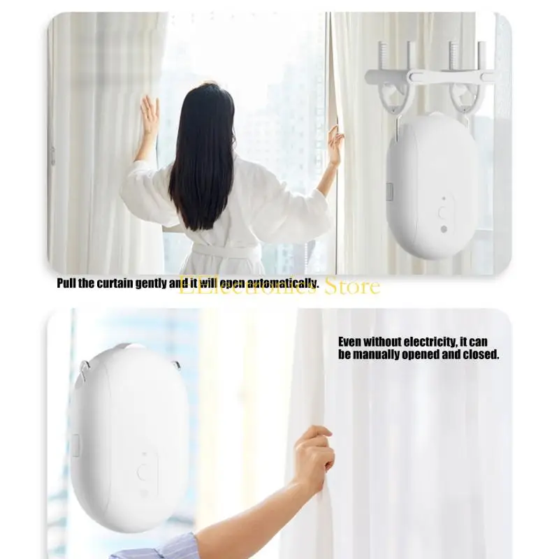 B03C Voice Activated Electric Curtain Motor For Household 8kg Power Manual Adjustment Function Simple Installation