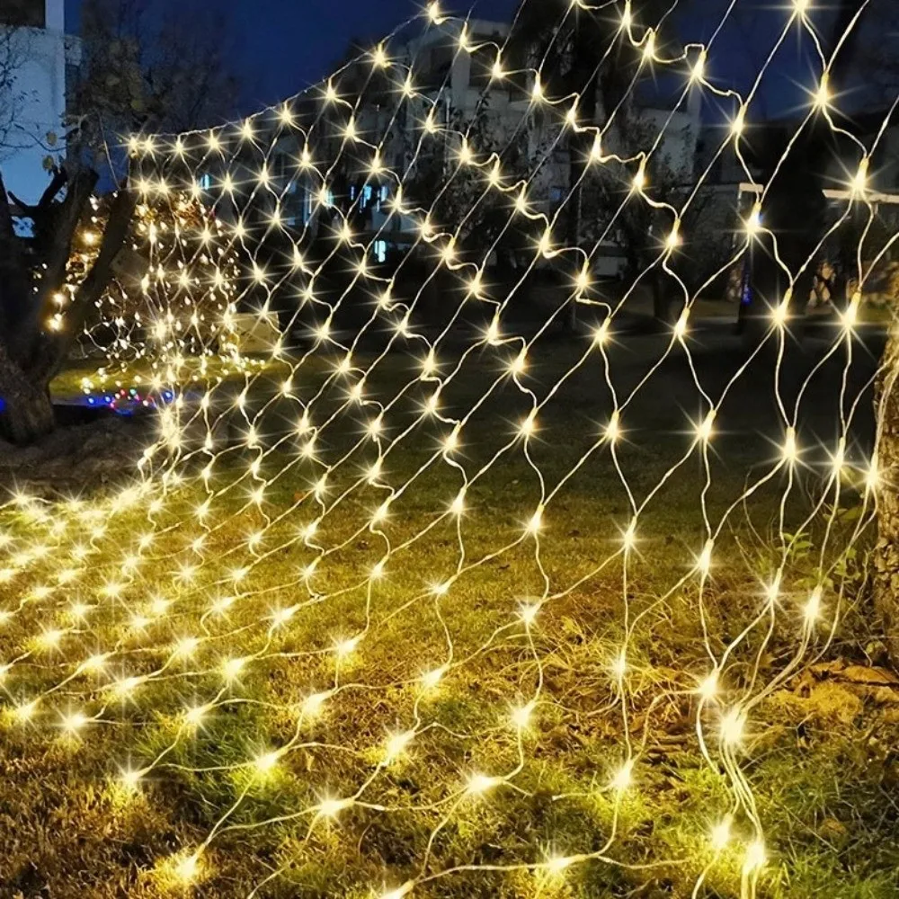 EU Plug LED Net Mesh String Light 3 Color 1.5x1.5M Christmas Tree Light Waterproof 3mx2m Fairy Light Garland New Year Decor