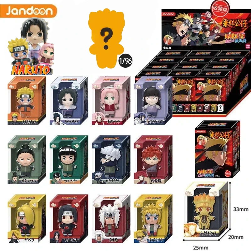 Jandoon Naruto Shippuden Caja Sorpresa Mini Figura Naruto Sasuke Kakashi Gaara Adorno de Escritorio Coleccionable Modelo de Anime Regalo