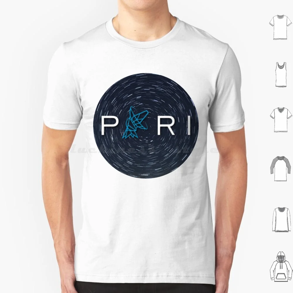 Pari Logo Star Trails At Polaris T Shirt Big Size 100% Cotton Pari Pari Logo Star Trails North Star Polaris Time Lapse Space