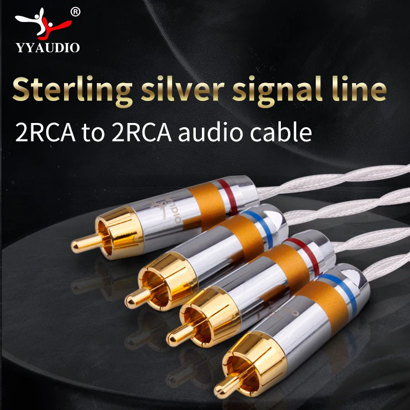 YYAUDIO 1 Pair 2RCA to 2RCA Interconnect Cable HIFI Stereo RCA Cable RCA Connector Plug For Amplifier DAC TV DVD 1m 2m 3m 5m