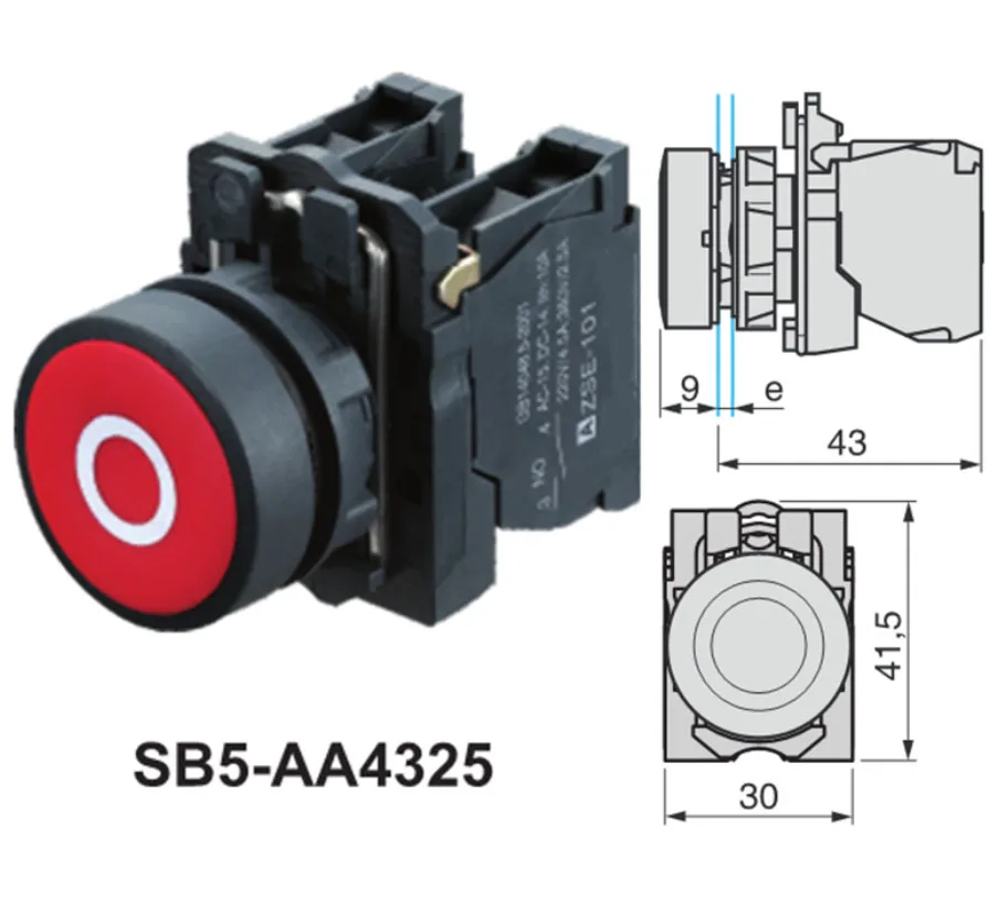 XB5 LA68S-AA4325 Chống Nước Đánh Dấu Nút Ấn Công Tắc Nhất Thời Xuân Trở Lại