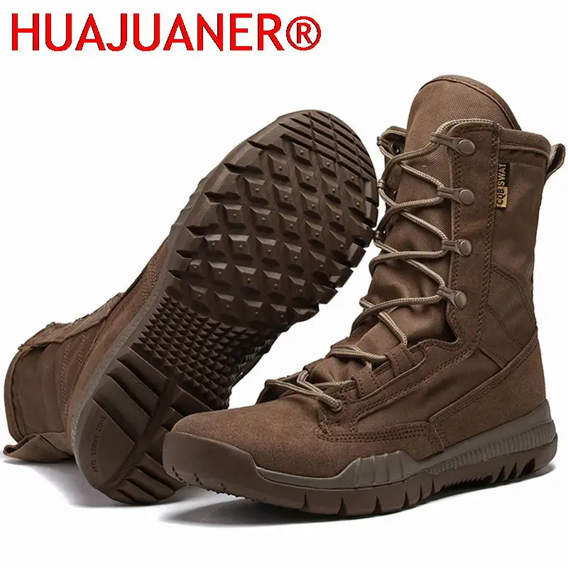 Men\'s Tactical Boots Non-slip Wear-resistant Boots Desert Combat Boots Outdoor Hiking Shoes Army Boots Male Shoes New