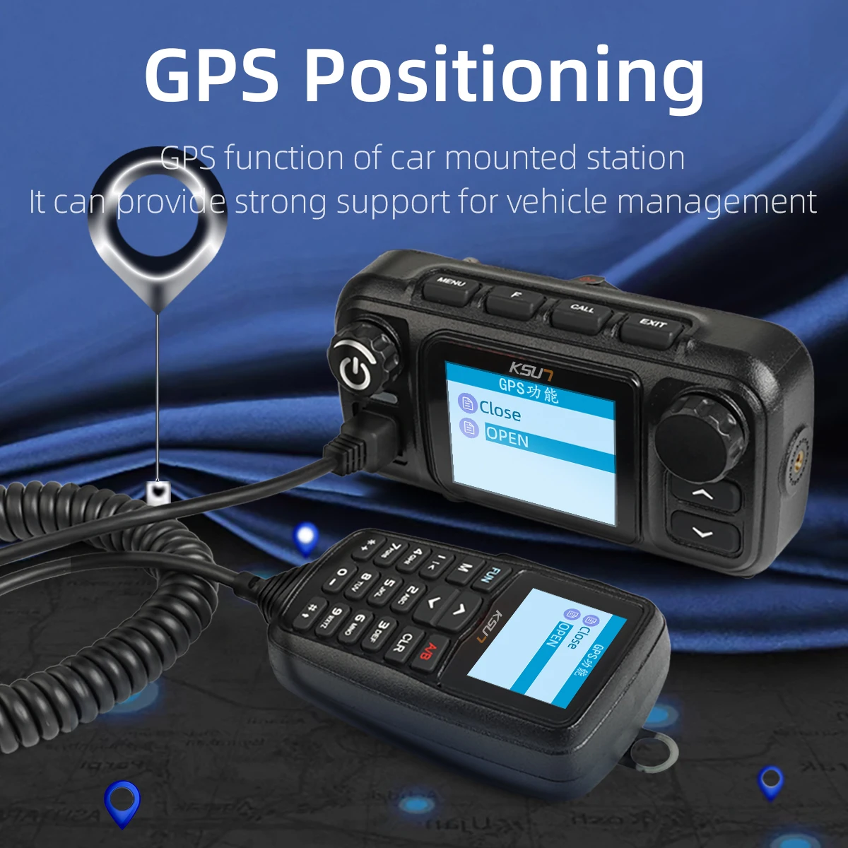 KSUN CT510 25W GPS Kendaraan Radio Walkie Talkie VHF UHF Dual Band 4G POC Jaringan Radio Mobil untuk Outdoor Mengemudi Sendiri
