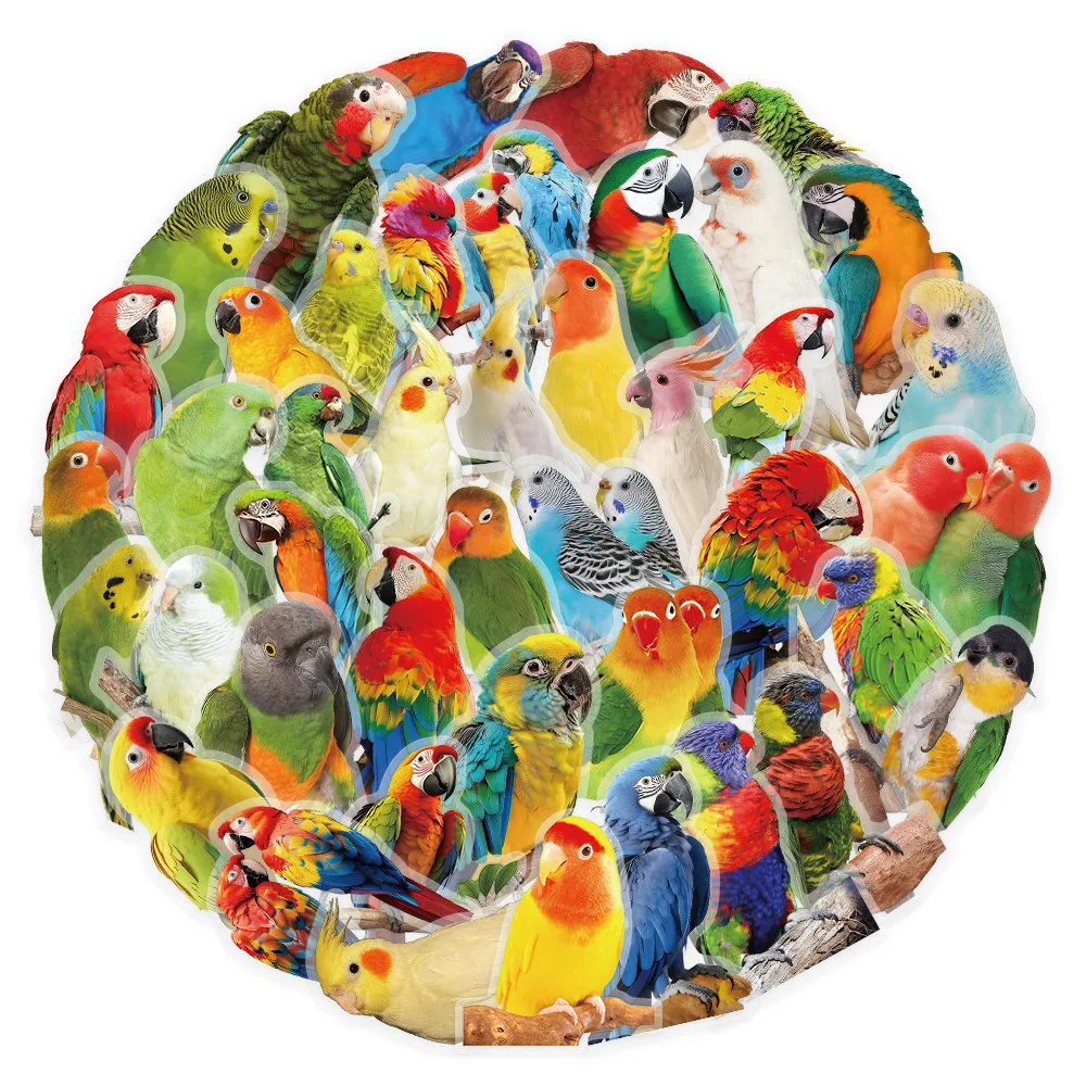 53Pcs Parrot Pattern Stickers for Journal & Scrapbook Decoration Giajar Sticker Store