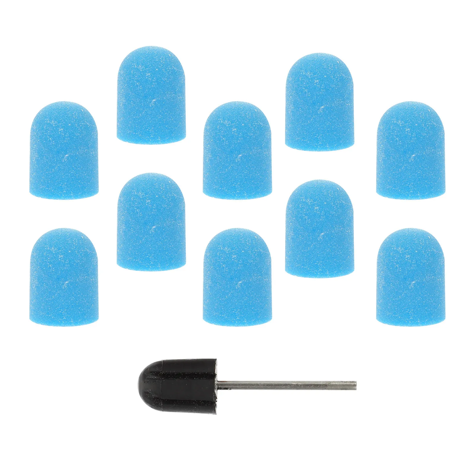10Pcs Nail Grinding Head Caps Manicure Sand Caps Rust-Proof Heat-Resistant Easy-to-Use for Cuticle Care Nail Polish Finishing