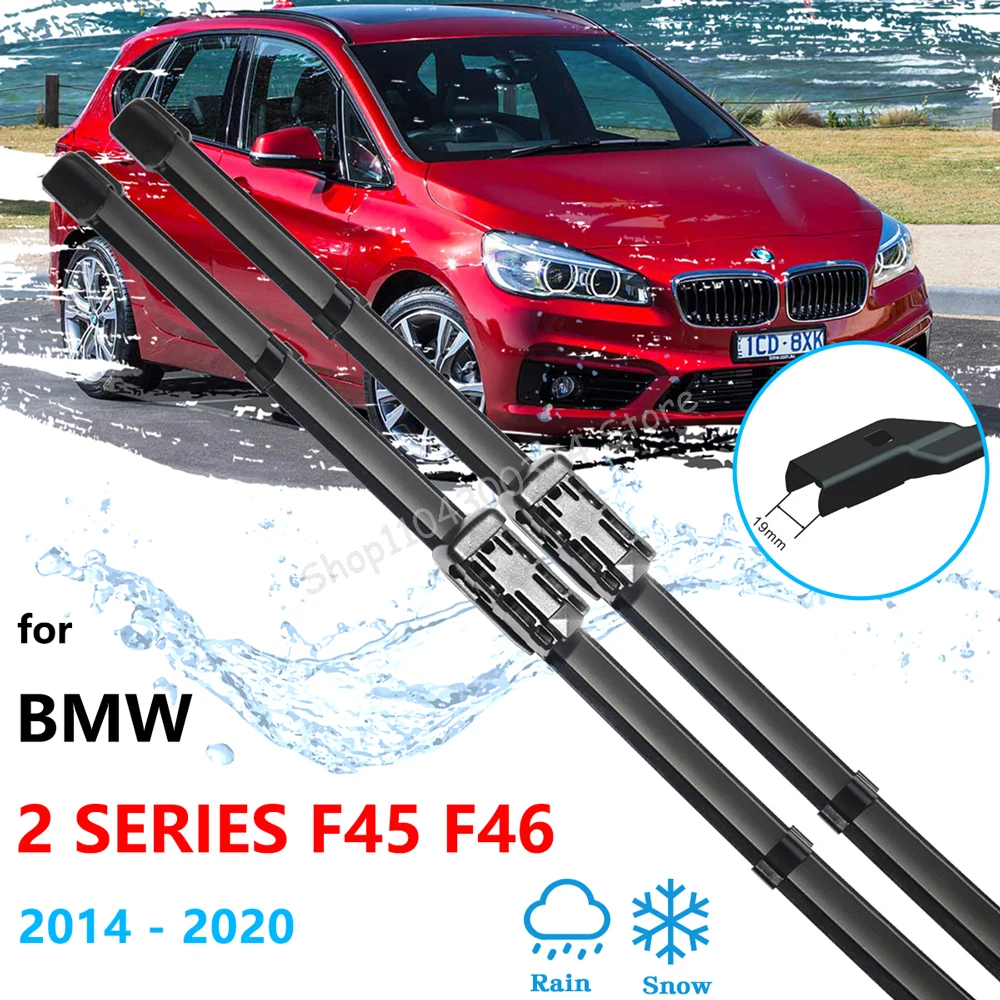 2x For BMW 2 Series Active Tourer F45 F46 MK1 2014~2020 Frameless Front Rear Set Wiper Blades Auto Windows Replacement Cleaning