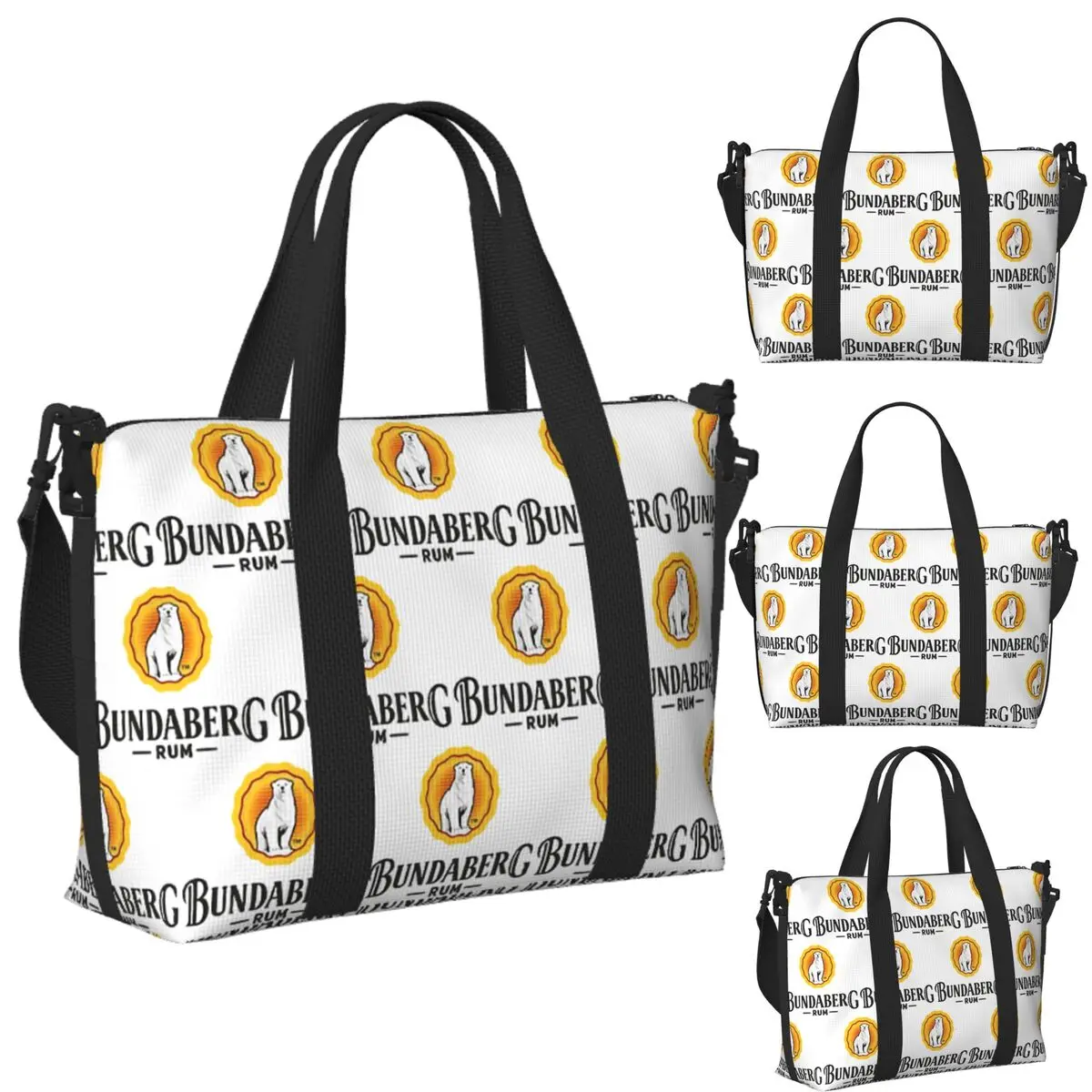 

Custom Bundaberg Rum Beach Travel Bag Large Capacity Tote Bags for Gym Sport Women Shopping Duffle Shoulder Bag