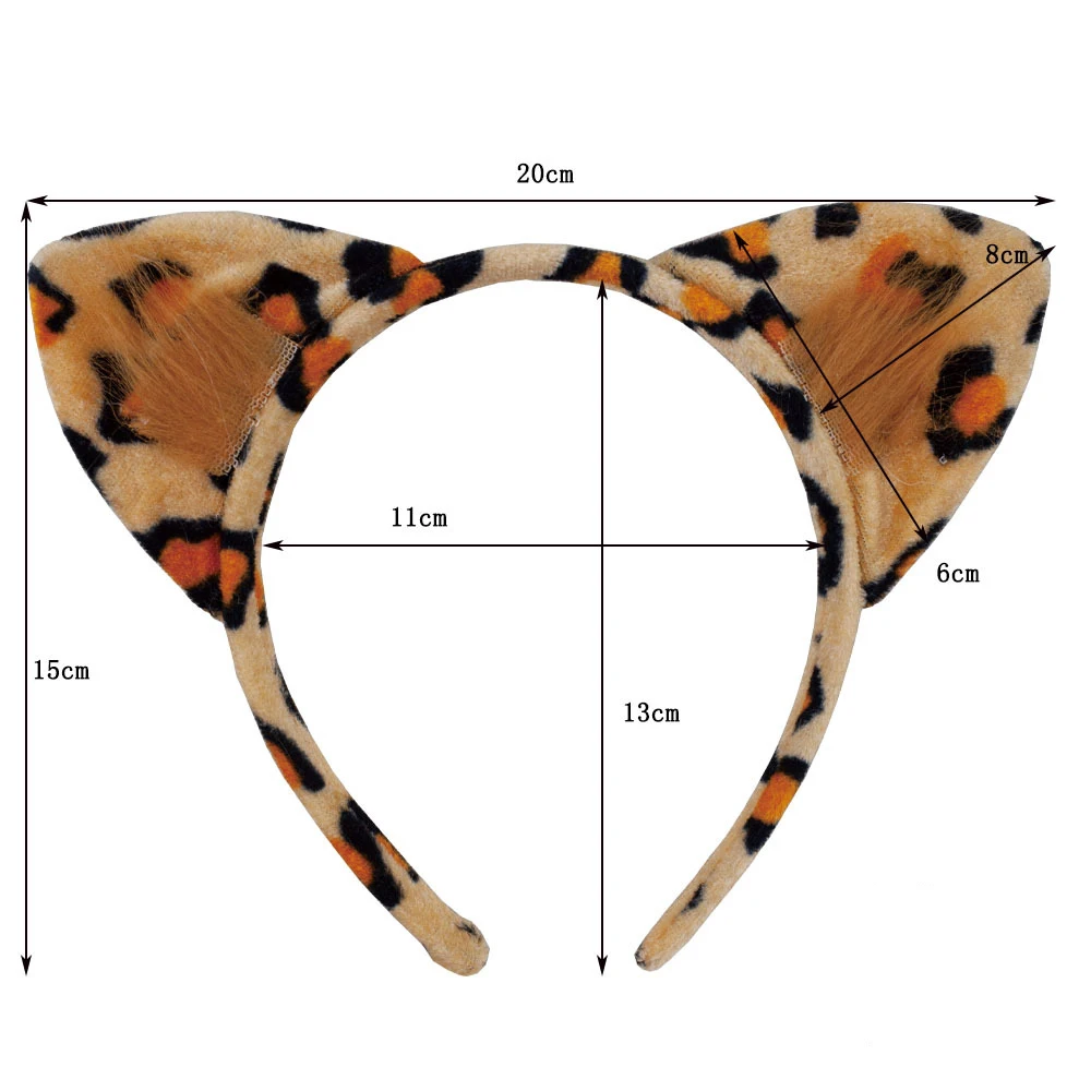 Adults Leopard headband Cosplay Kawaii Animal Ears Headband Funny Nose Face Wearings Halloween Party Costumes Bow Tie Tail