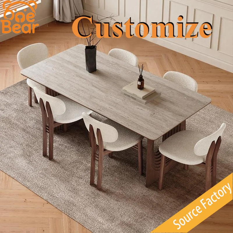 Modern Sintered Stone Dining Table, Luxury Stainless Steel Legs Kitchen Dining Room Table, Home Furniture Mesa De Comedor