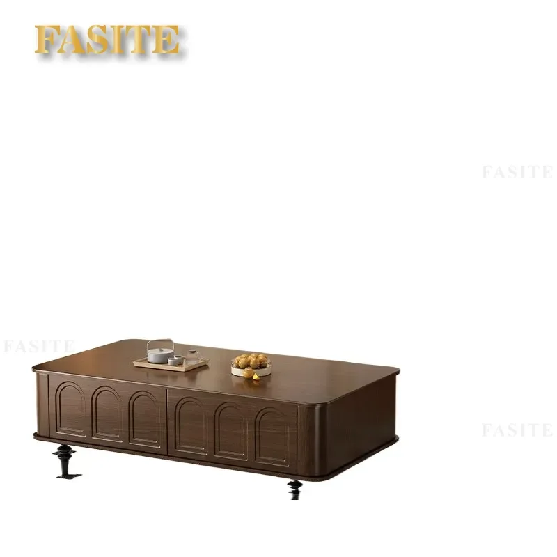 For Medieval Style Solid Wood TV Cabinet Coffee Table Combo New Chinese Floor to Ceiling Storage with Drawers Home Living
