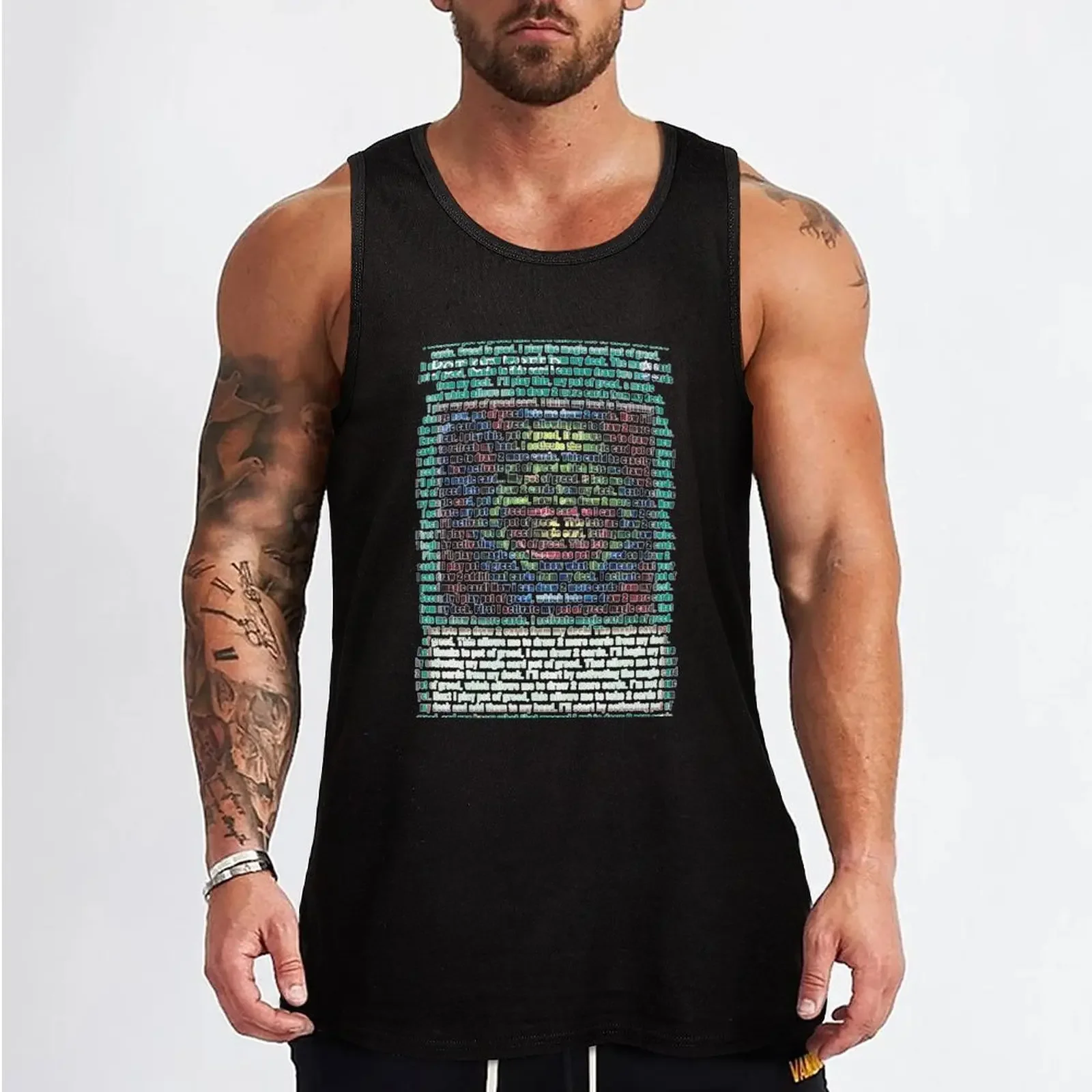 New Pot of Greed Word Art Tank Top running shirt underwear Male clothes T-shirt male man vest