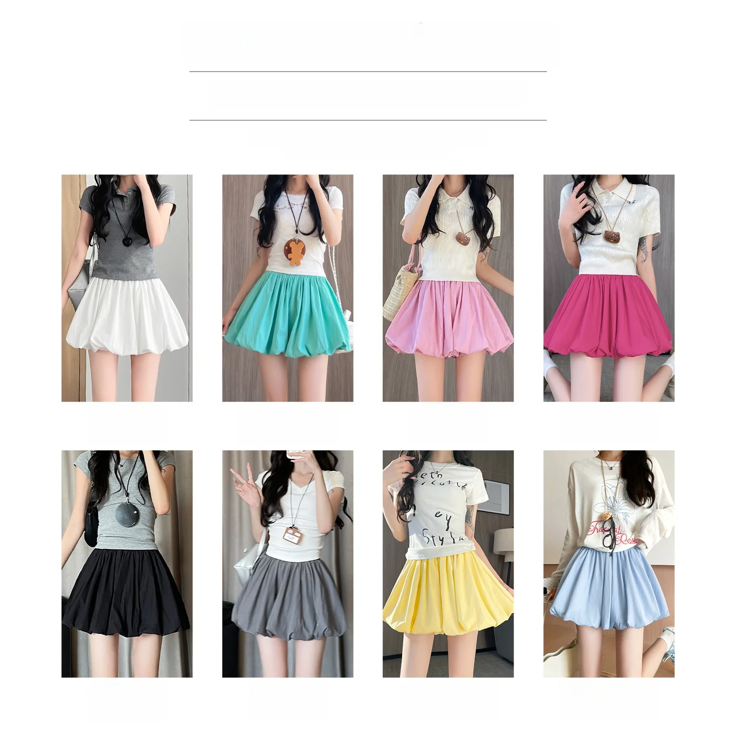 White Flower Bud Short Skirt Women's New Summer Thin High Waist Slim A-Line Anti-Light Fluffy Cake Skirt Lazy Style Polyester...