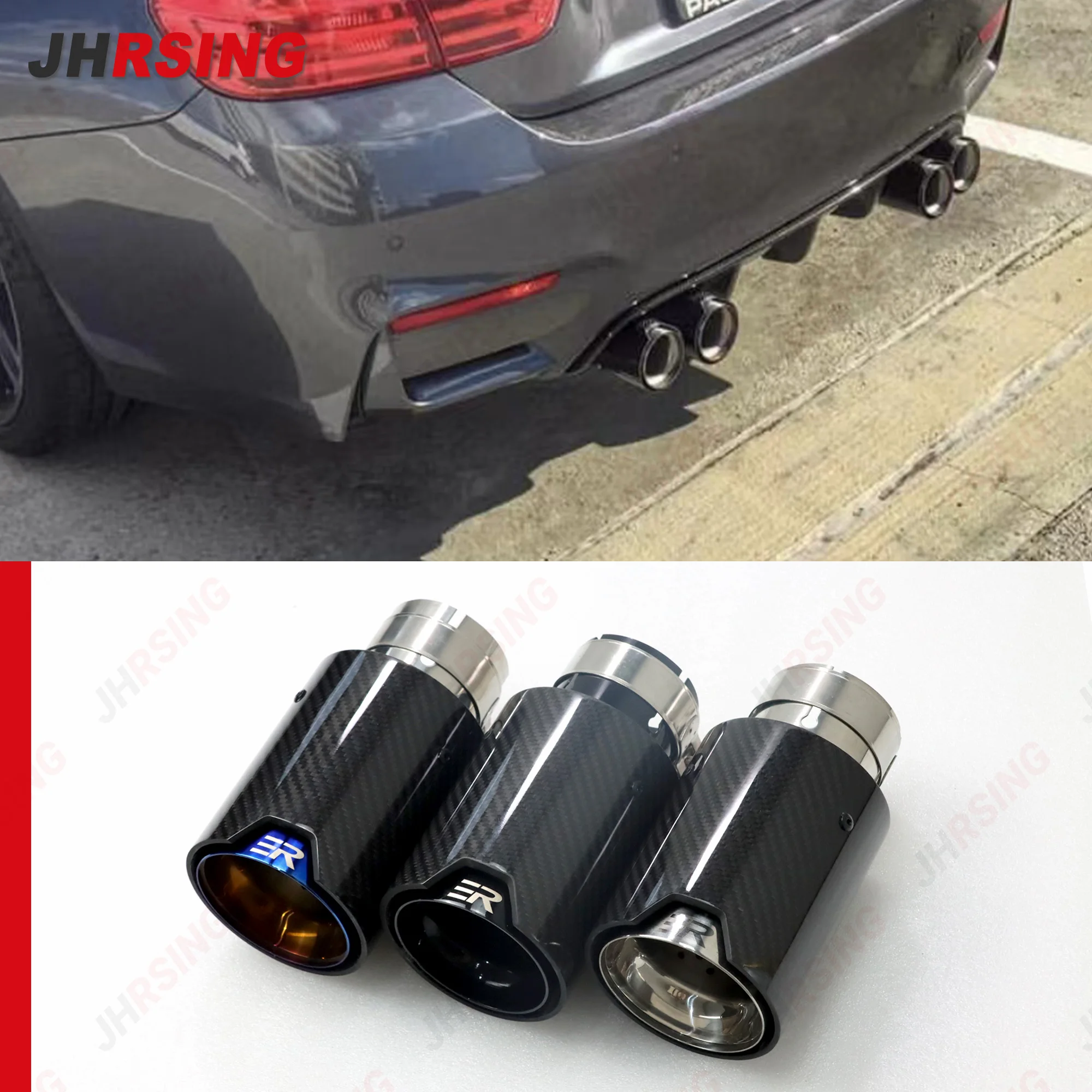 Exhaust Tips Carbon Fiber For BMW car accsesories Nozzle for muffler Upgrade and Modify Outlet 93mm