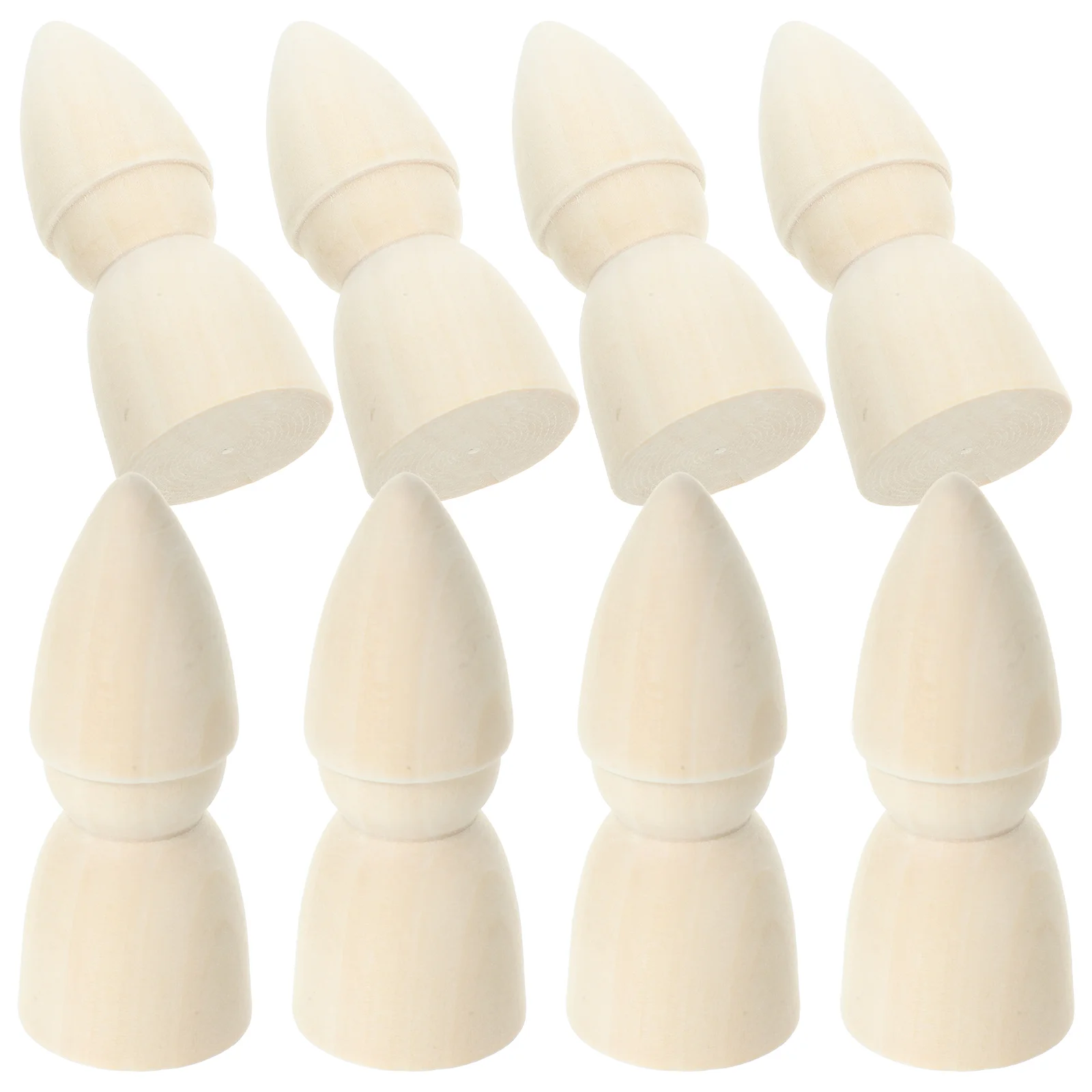 10 Pcs Painted Wooden Figure Unfinished Peg Dolls Unpainted People Figures For Kids Child