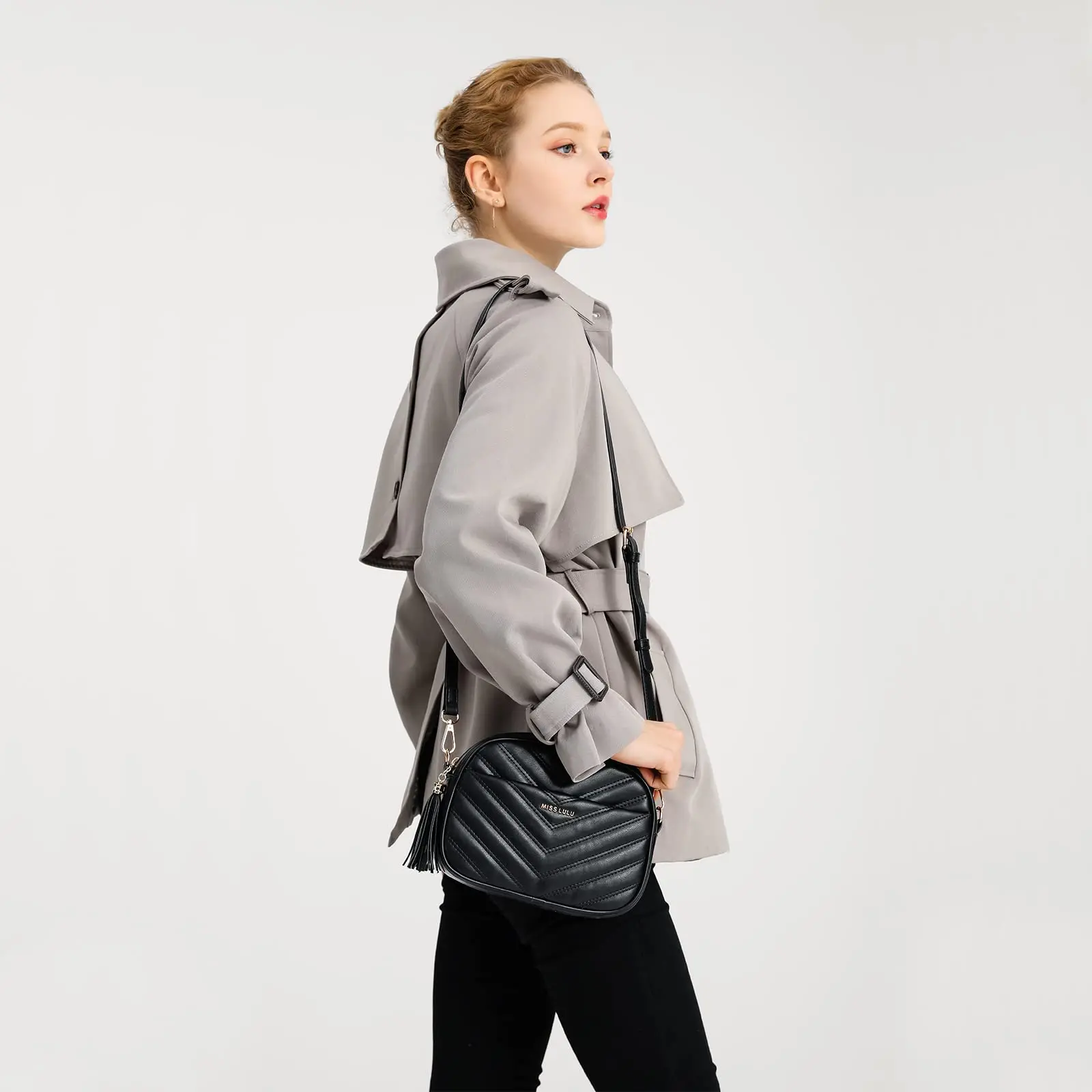 ملكة جمال لولو-حقيبة يد متوسطة مع أجهزة ذهبية للنساء ، حقيبة كتف متقاطعة مع الجسم ، أنيقة وعملية للحياة اليومية #6