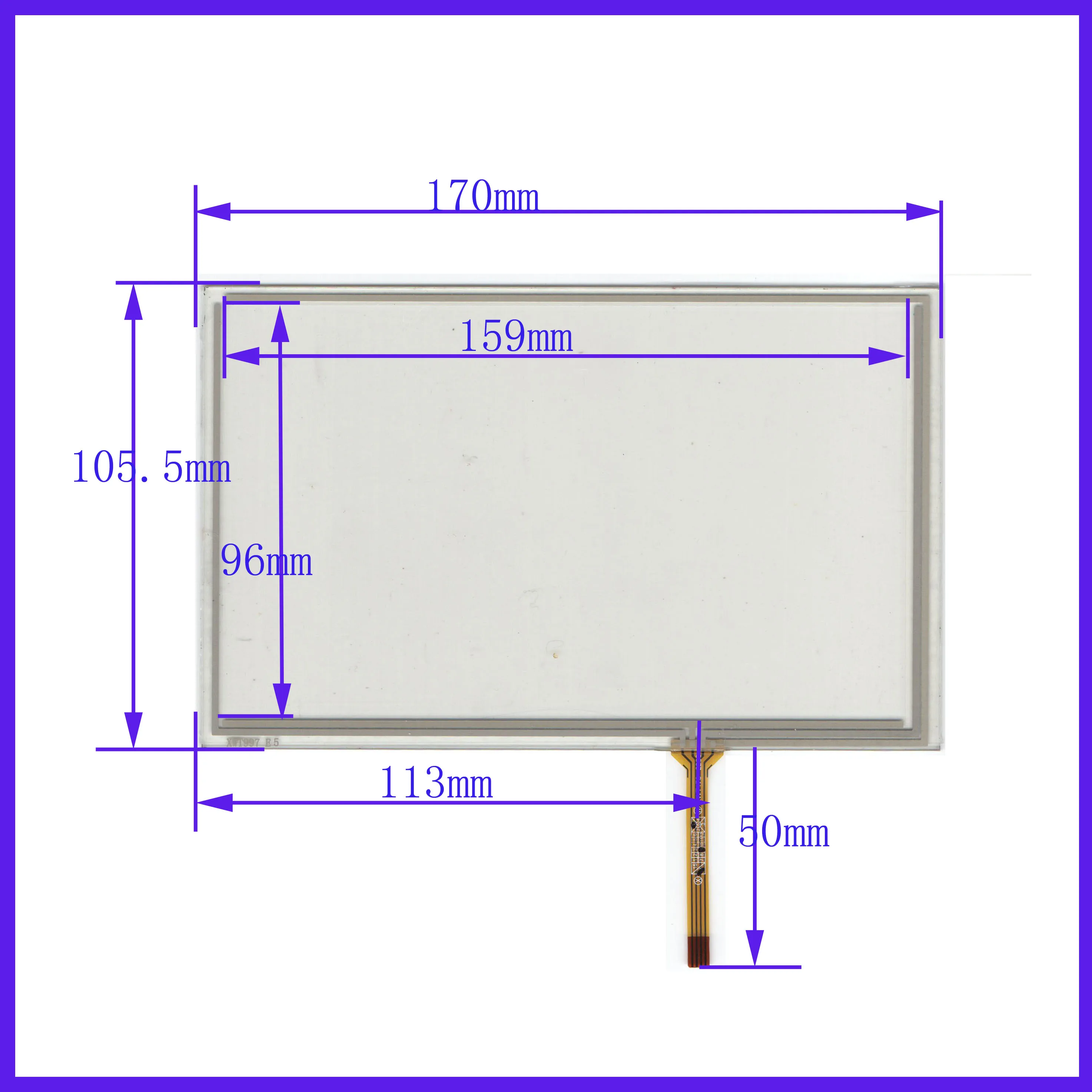 

170mm*105mm this is compatible BR-517 NEW 7inch 4 line or Car DVD touch screen panel 170*105