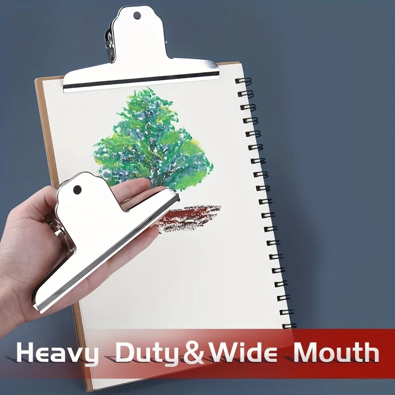 2 Stuks 100 Mm Bindmiddel Lente Clips Rvs Moutain Vormige Beveiligen Clip Kantoorbenodigdheden Multifunctionele Index Klem