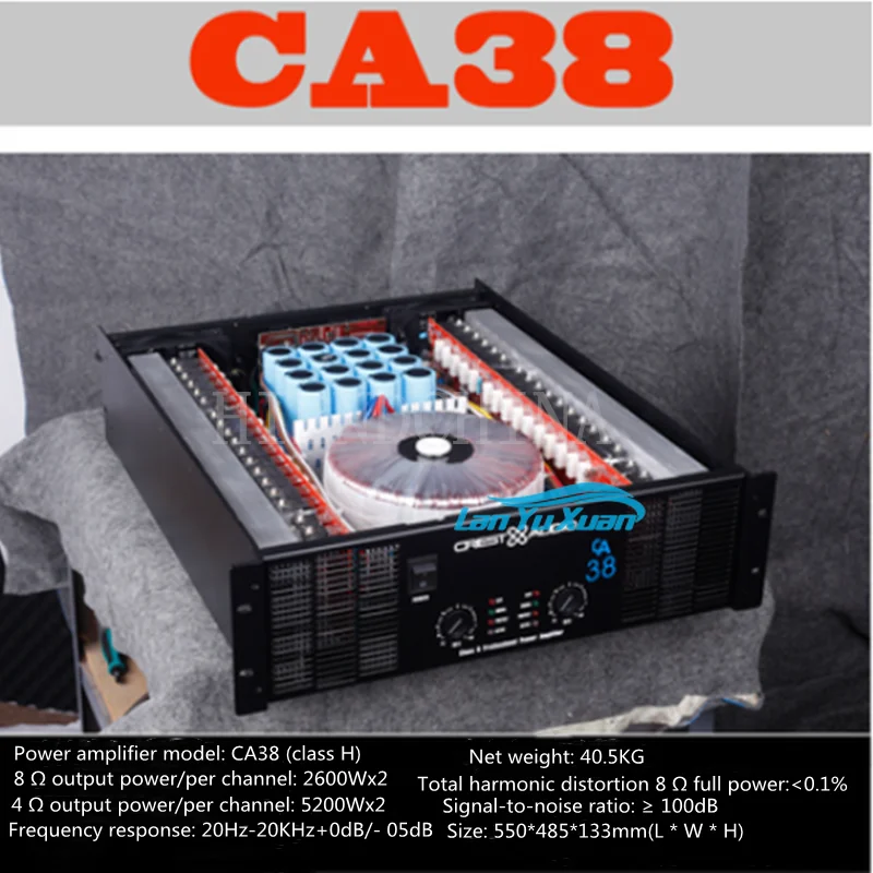 CA38 Professional Power Amplifier Pure Power Amp (3u) KTV/Stage/8Ohm 2600W*2/4Ohm 5200W*2/Single Product Can Be Purchased