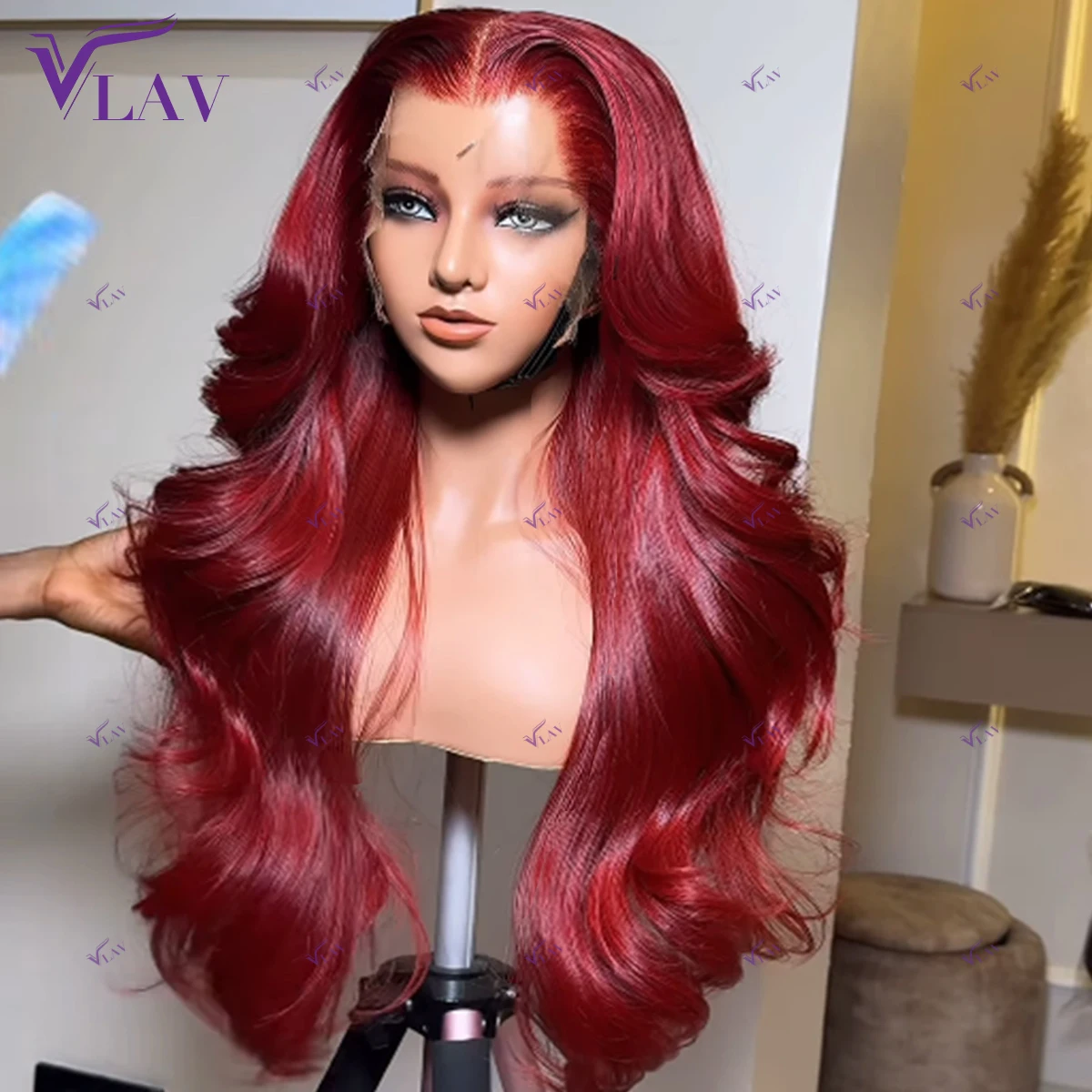 10-36Inch Glueless Wigs Human Hair Red Body Wave 360/13×6 HD Transparent Lace Wig PrePlucked For Women Bug Color Wig Wear And Go