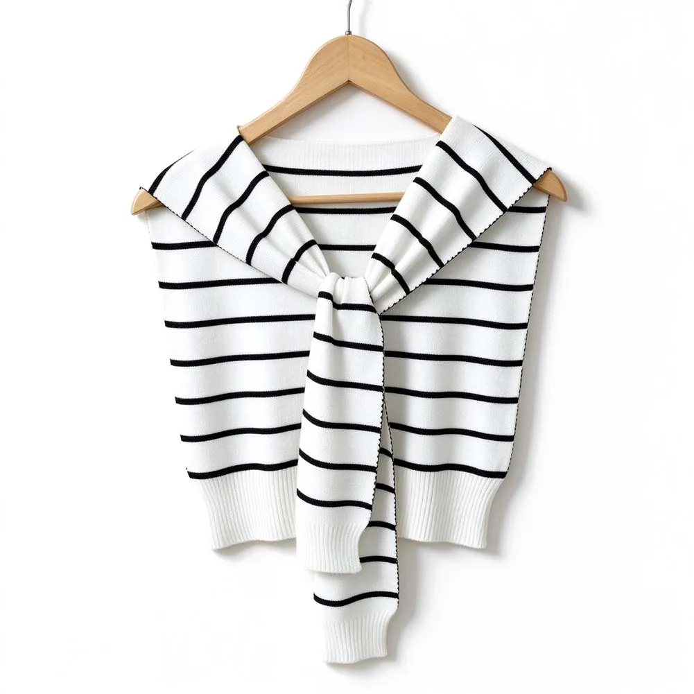 Striped Shawl Wrap for Women Lightweight Knit Fabric Suitable for Summer Air Conditioning and Transitional Season Wear