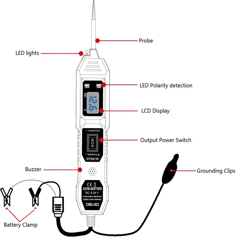 1 PCS  Automotive Circuit Tester Diagnostic Cable Table for Automotive Probe Electrical System Digital Lighting