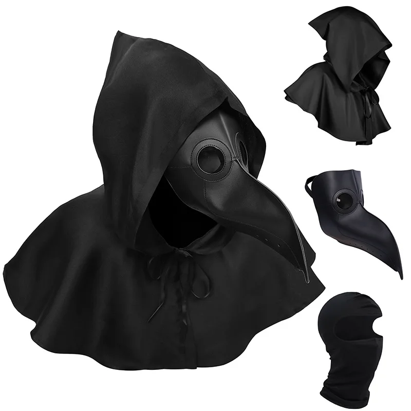 

Сент-панк чумный доктор птица клюв маска на Хэллоуин трансграничный бестселлер длинные брюки без бренда мужской костюм атласная ткань