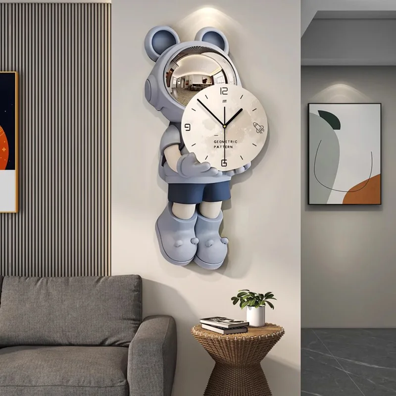 Silent Creative Wall Clocks Simple Cartoon Led Fashion Nordic Living Room Wall Watch Led Art Mural Horloge Murale Home Design