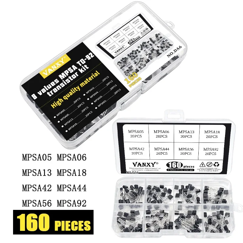 8 values TO-92 transistor kit mpsa05 mpsa06 mpsa13 mpsa18 mpsa42 mpsa44 mpsa56 mpsa92 triode mpsa A05 A06 A18 A42 A44 A56 A92