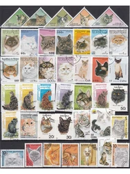 Cats Pets Animals 50 100 Pcs/lot Topic Stamps World Original Postage Stamp with Postmark Good Condition Collection No Repeat