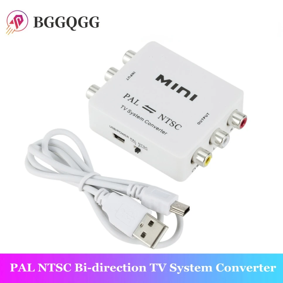 

BGGQGG PAL NTSC Bi-direction TV System Converter Switcher PAL to NTSC NTSC to PAL Dual-Way TV Composite Connection Converters