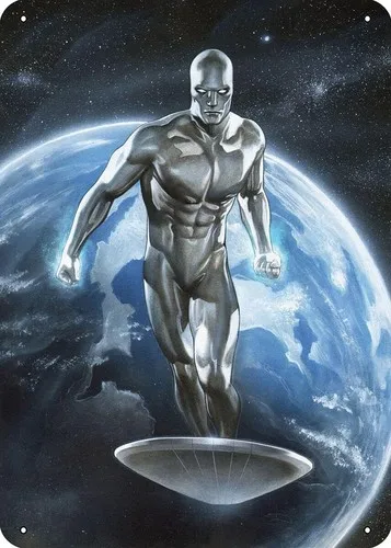 Silver Surfer Black #1 Adi Granov Collection Metal Tin Sign Poster Wall Arts