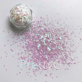 PrettyG 1盒 C0-1mm 迷你星星心形亮片閃粉,美人魚極光色閃粉,適用於樹脂DIY美甲裝飾 10 最佳銷售 心型閃光 - №10