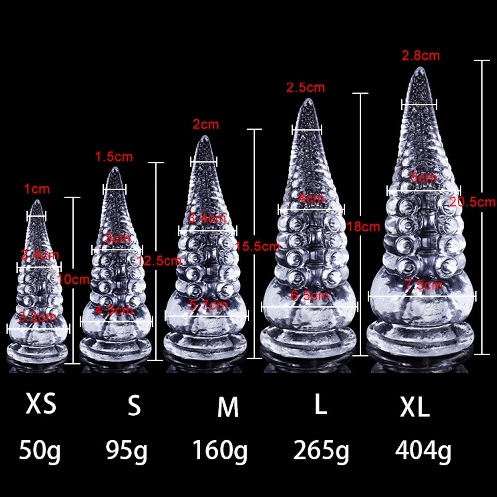 مخالب الأخطبوط لينة شفافة مخالب شرجي كبيرة المكونات XS صغيرة بعقب المكونات النساء الرجال مثلي الجنس استمناء الشرج تحفيز الكبار ألعاب مثيرة