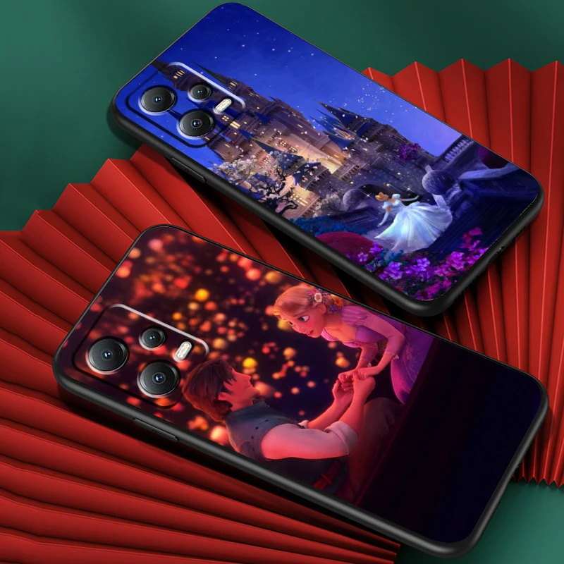 Beautiful Disney Princess For Xiaomi Redmi Note 13 12R 12 12S Turbo 11 11T 11S 10 10S Pro Plus 5G Black Funda Phone Case