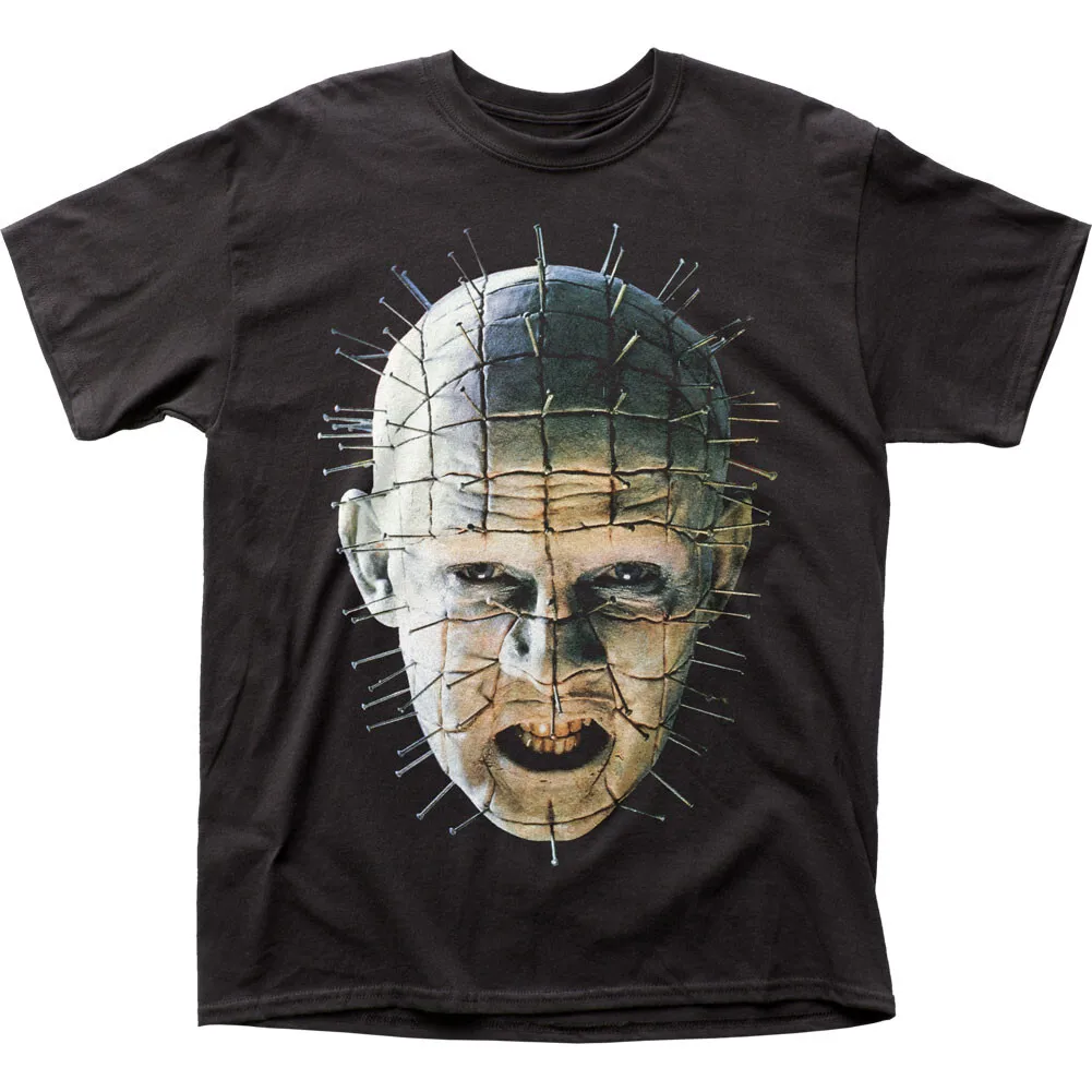 

Мужская футболка Hellraiser Pinhead крупным планом, классическая футболка из фильма ужасов, новая черная