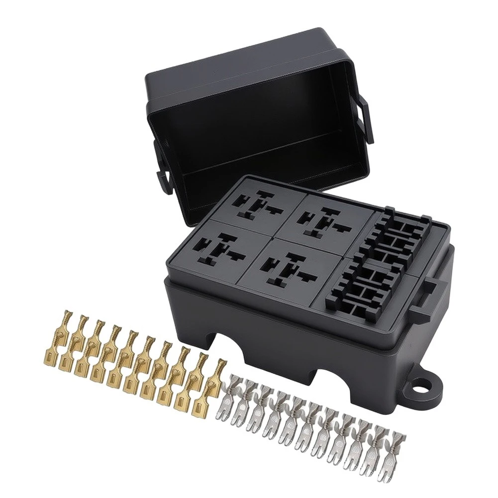 2/4/6-Way Relay And Fuse Box Control Switch Panel For Automotive And Marine Relay Fuse Block With Terminals Fuse Relay Holder