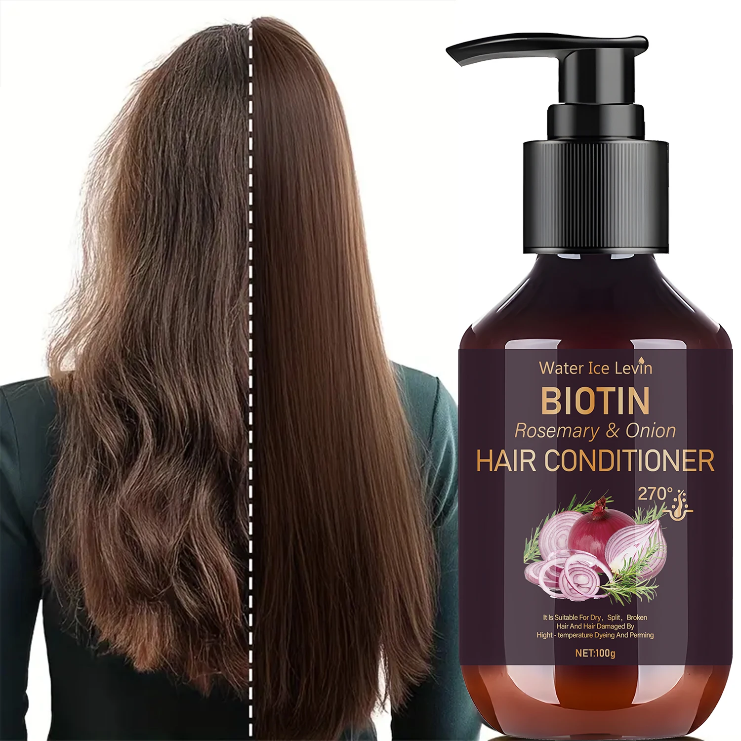 Acondicionador Reparador con Biotina y Extracto de Cebolla 100g, para Cabello Seco y Dañado, con Romero y Colágeno, Hidratante Intenso, Envío Rápido