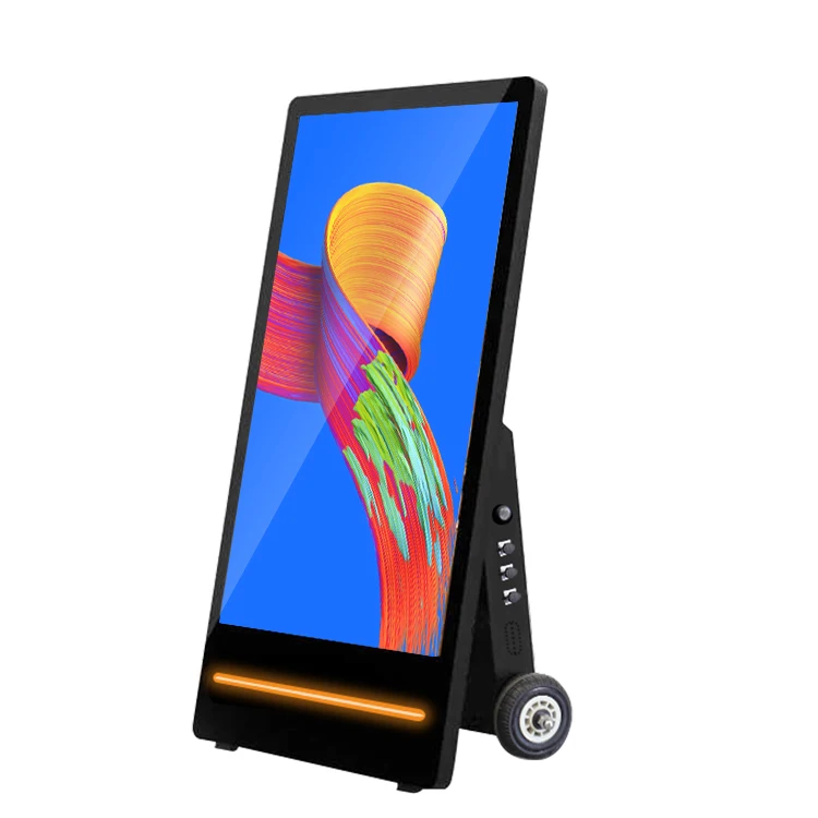 Portable Outdoor Digital Poster Display Outdoor Commercial LCD Display 43 Inch Outdoor Battery Digital Signage