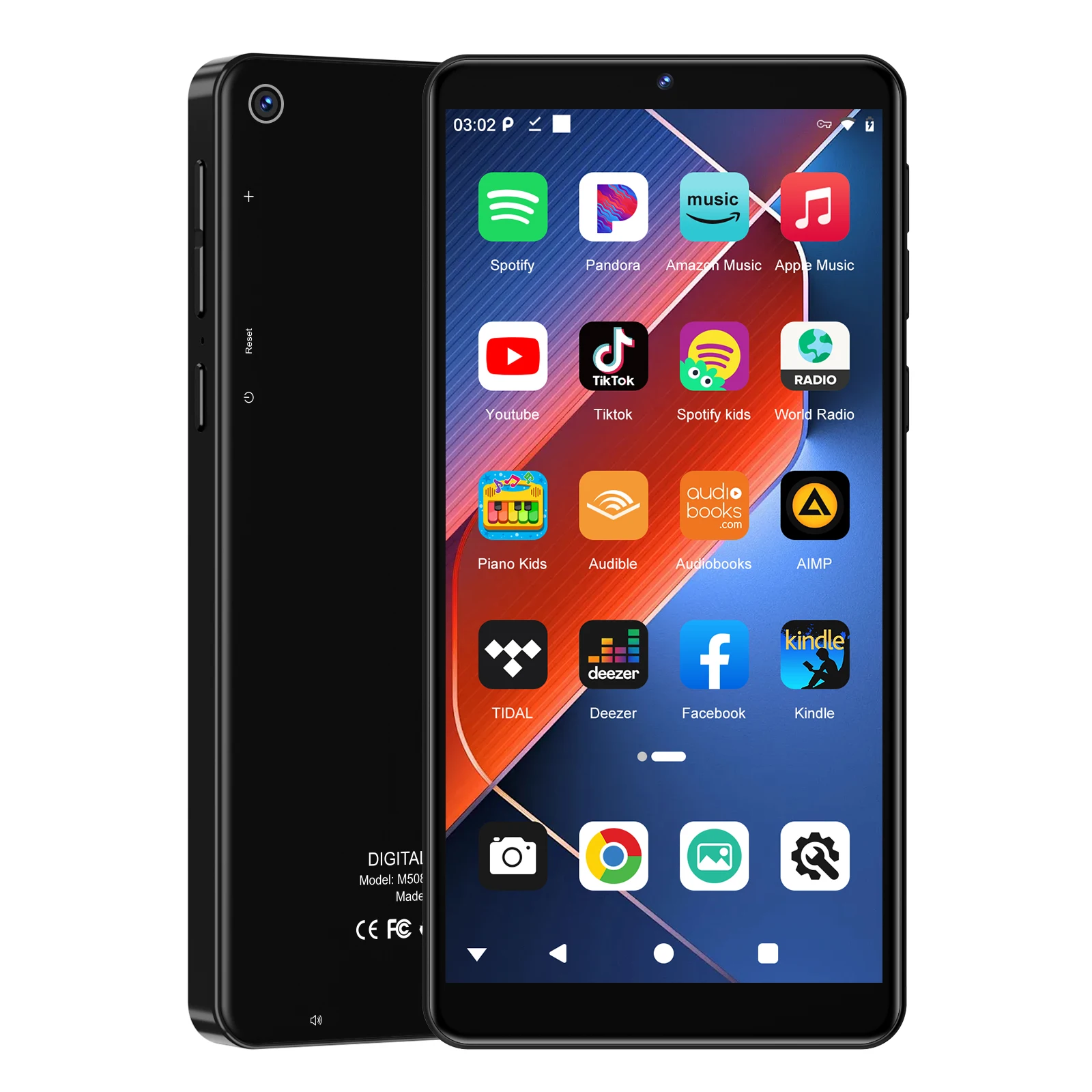 5.5 Inch Touch Screen MP3/MP4 Player, Android 9.0, 80GB Built-in Memory, Bluetooth WiFi, 13MP Camera, 512GB Expandable Storage