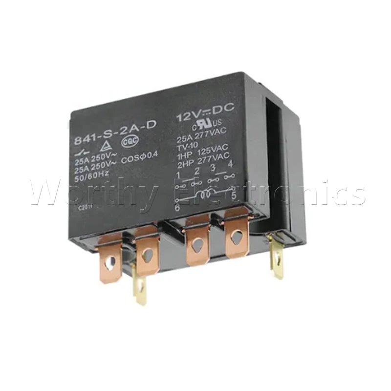 Free shipping 10pcs/lot relay 12VDC 25A 6PIN 841-S-2A-D