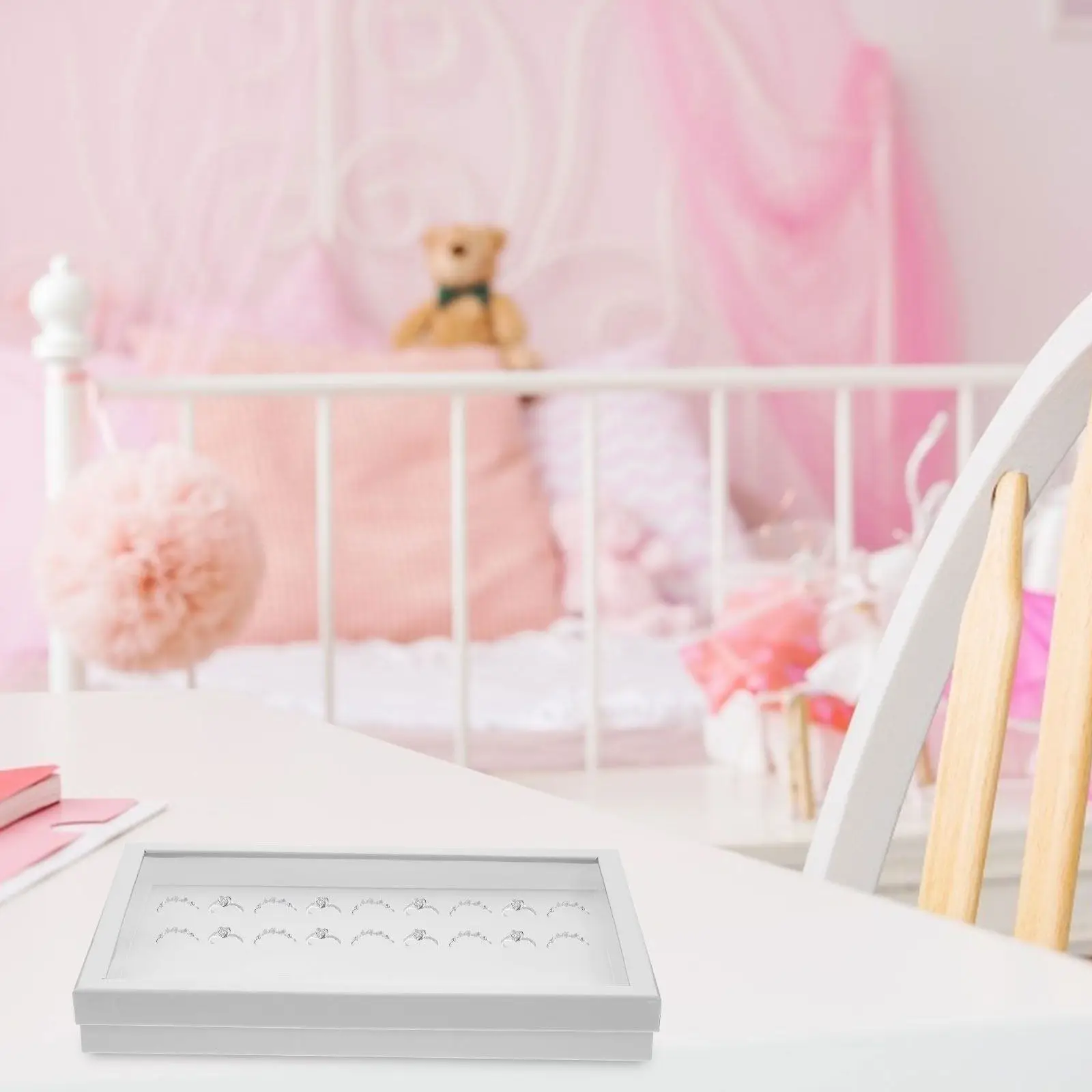 

Ear Studs Display Case Plastic Multi-Functional Jewelry Organizer Compact Ring Holder for Travel Storage Box with Transparent